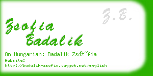 zsofia badalik business card